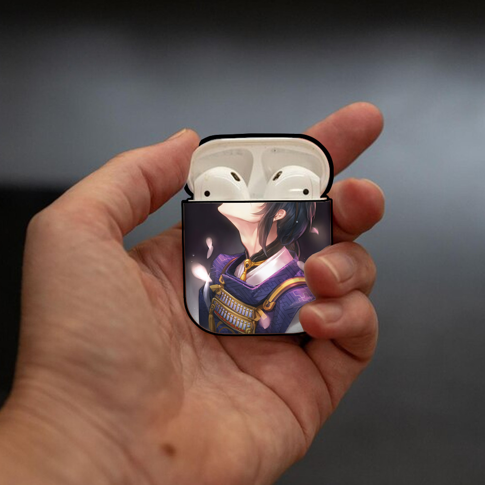 刀剣乱舞 Touken Ranbu AirPods 第2世代保護ケース ハードシェル ブラック 耐衝撃・防指紋・カラビナ付き