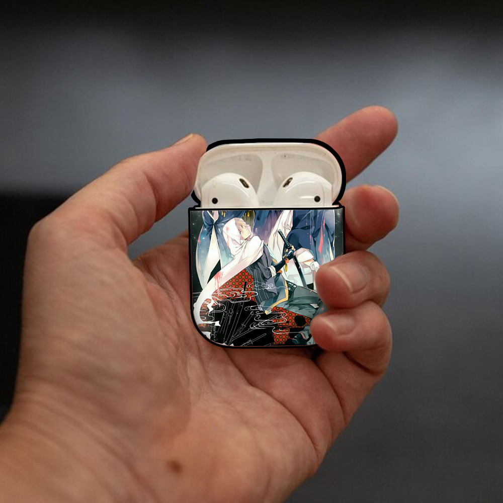 刀剣乱舞 Touken Ranbu AirPods 第2世代保護ケース ハードシェル ブラック 耐衝撃・防指紋・カラビナ付き