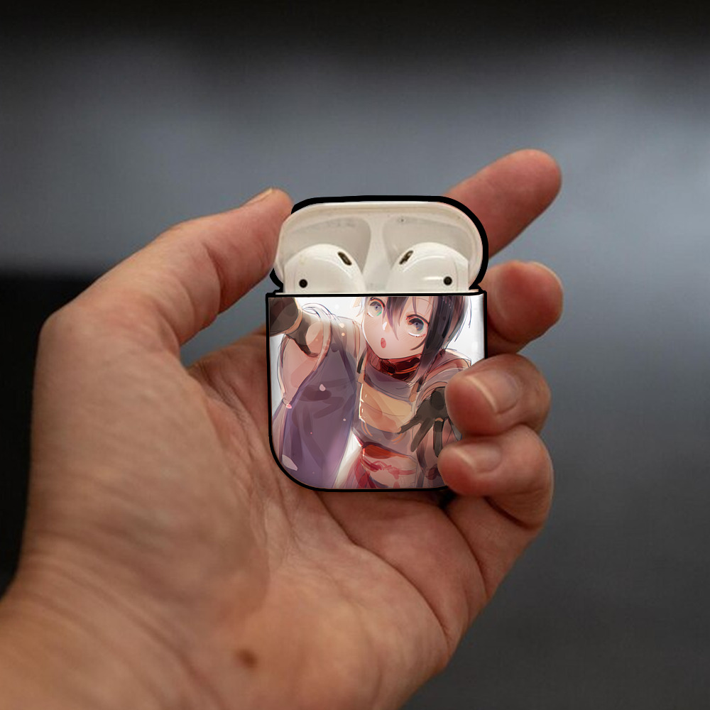 刀剣乱舞 Touken Ranbu AirPods 第2世代保護ケース ハードシェル ブラック 耐衝撃・防指紋・カラビナ付き