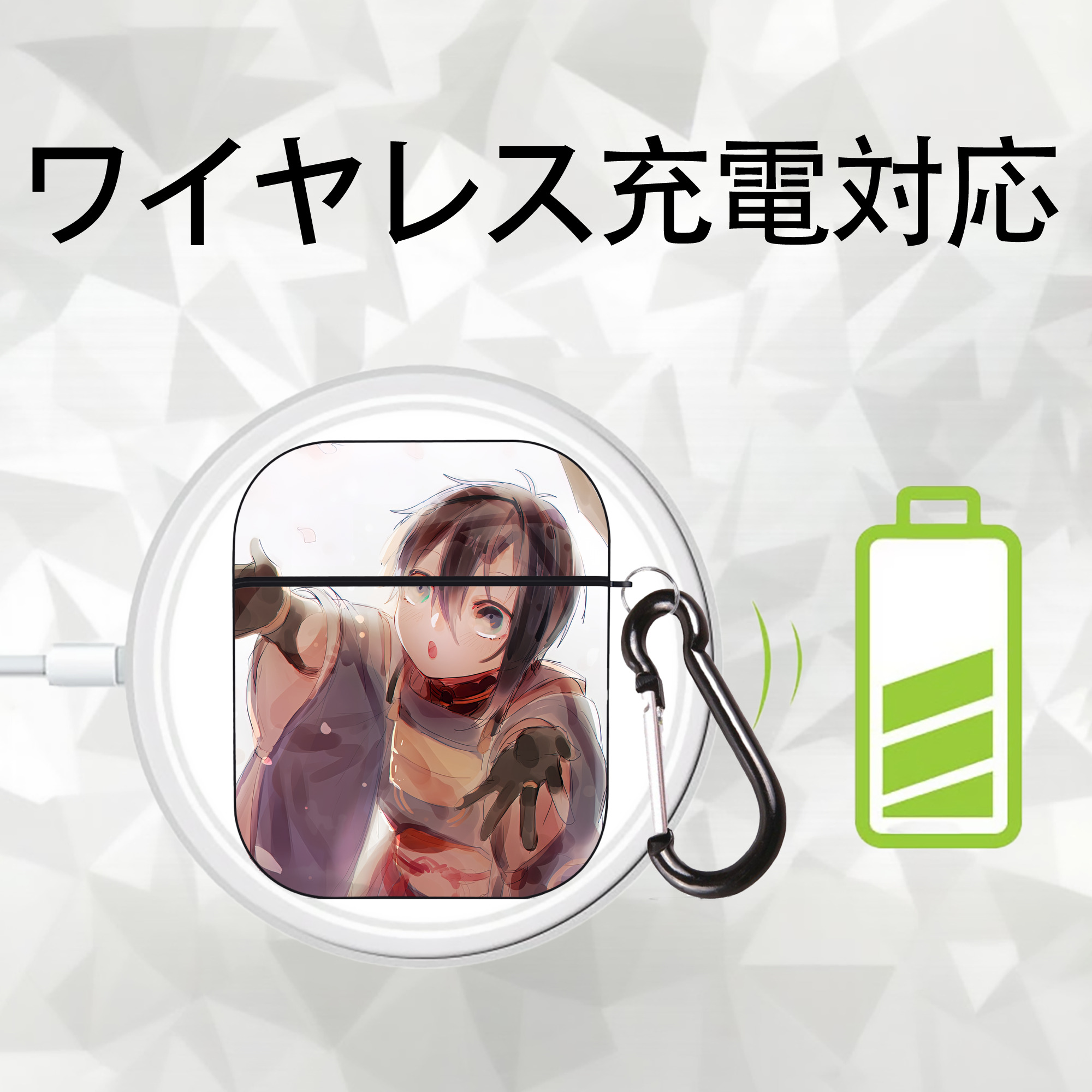 刀剣乱舞 Touken Ranbu AirPods 第2世代保護ケース ハードシェル ブラック 耐衝撃・防指紋・カラビナ付き