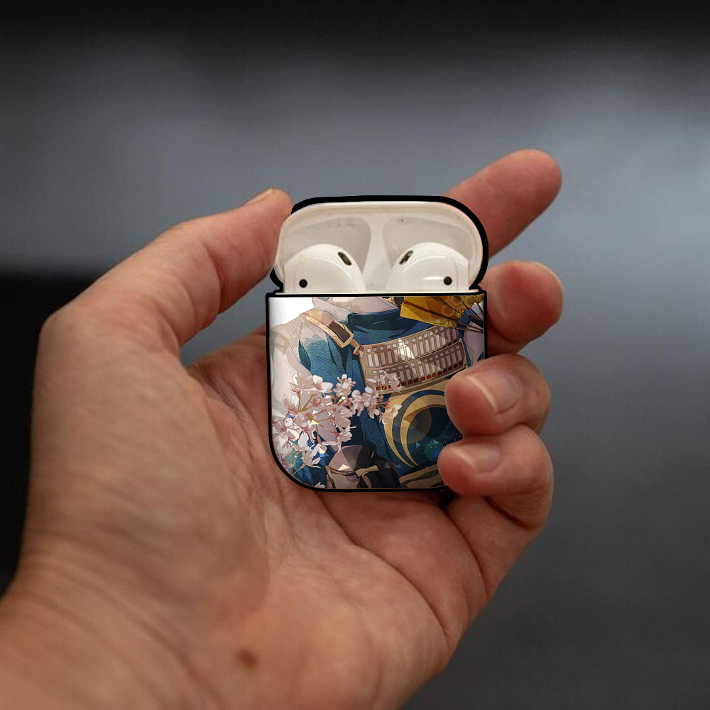 刀剣乱舞 Touken Ranbu AirPods 第2世代保護ケース ハードシェル ブラック 耐衝撃・防指紋・カラビナ付き