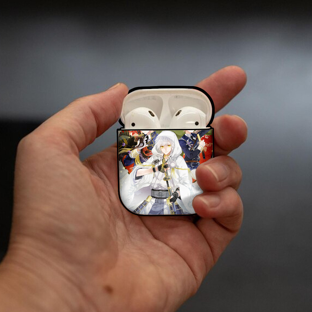 刀剣乱舞 Touken Ranbu AirPods 第2世代保護ケース ハードシェル ブラック 耐衝撃・防指紋・カラビナ付き