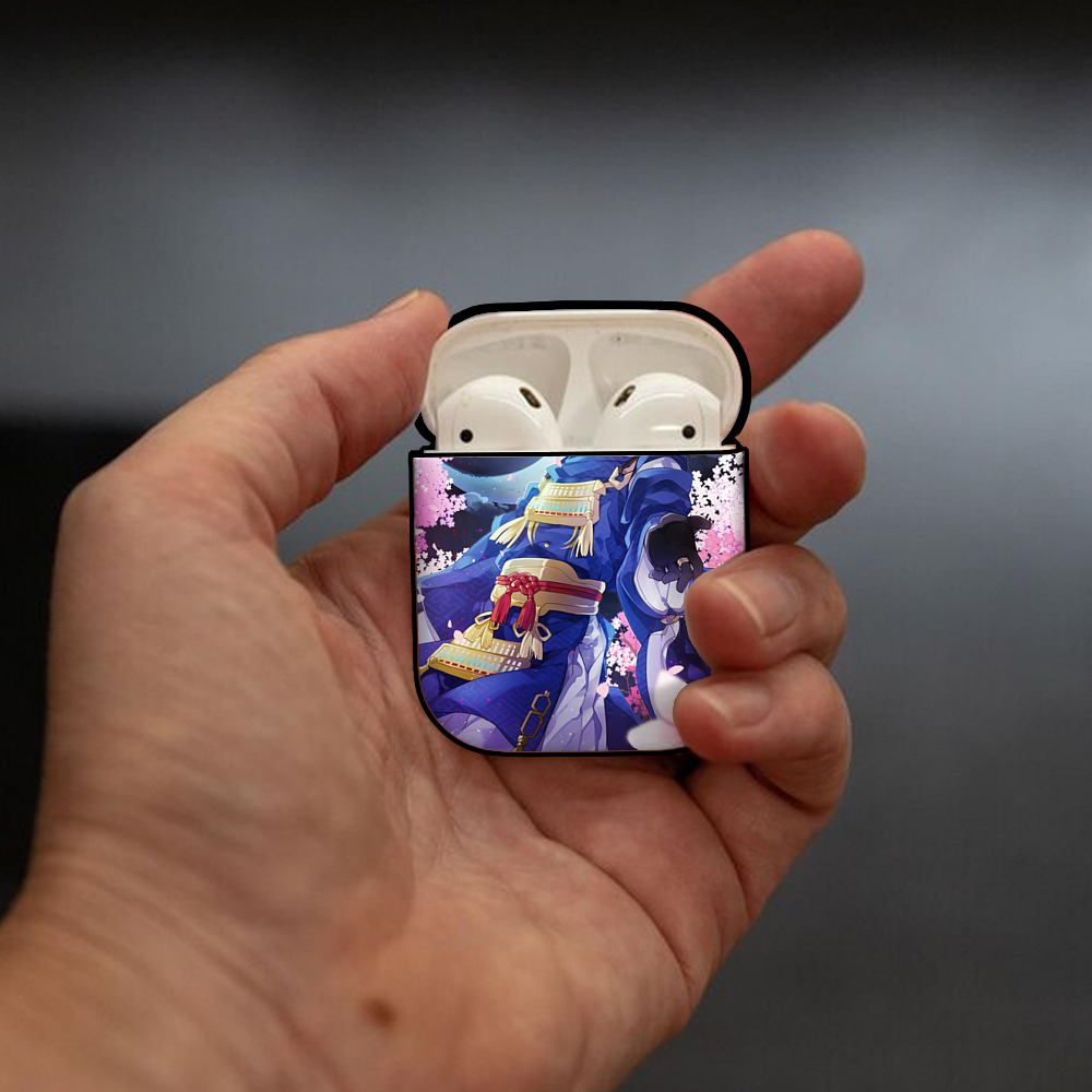 刀剣乱舞 Touken Ranbu AirPods 第2世代保護ケース ハードシェル ブラック 耐衝撃・防指紋・カラビナ付き