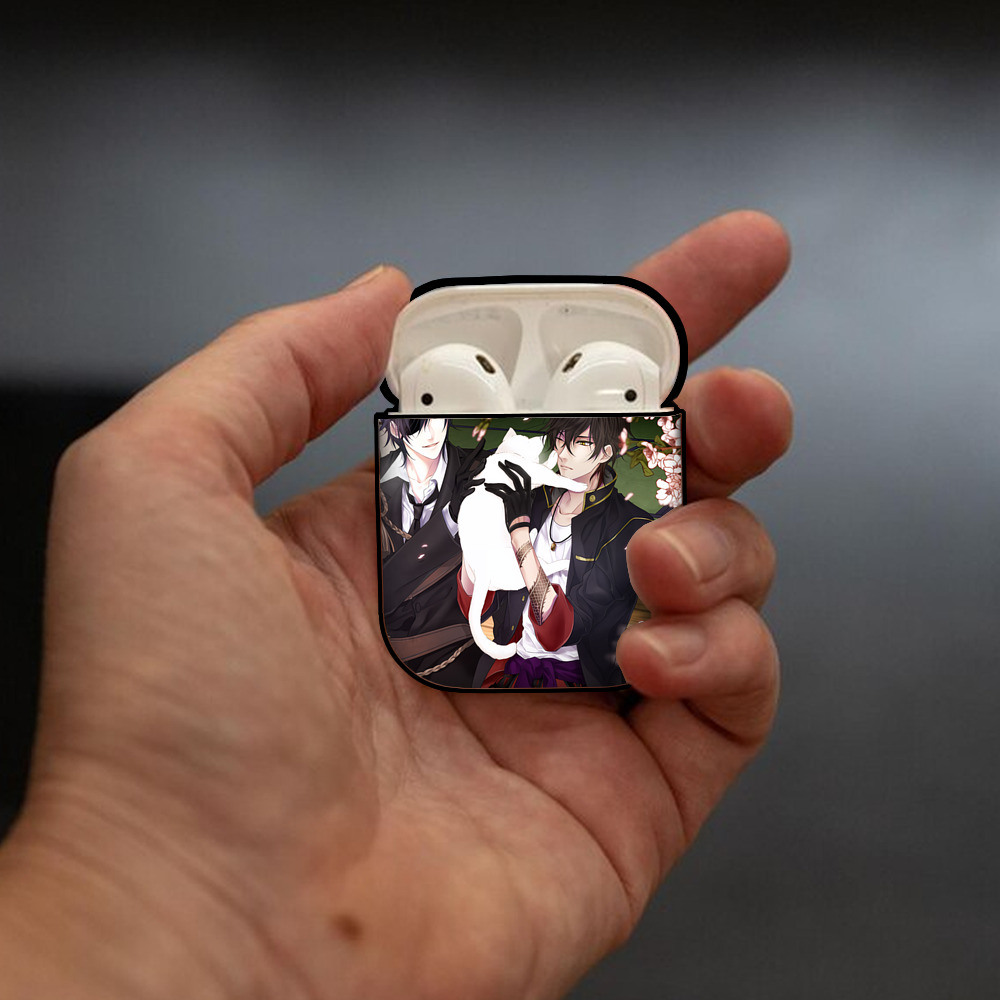 刀剣乱舞 Touken Ranbu AirPods 第2世代保護ケース ハードシェル ブラック 耐衝撃・防指紋・カラビナ付き