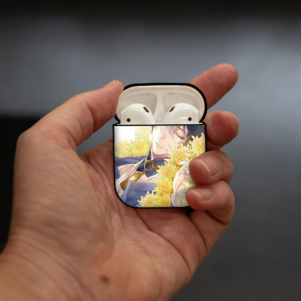 刀剣乱舞 Touken Ranbu AirPods 第2世代保護ケース ハードシェル ブラック 耐衝撃・防指紋・カラビナ付き