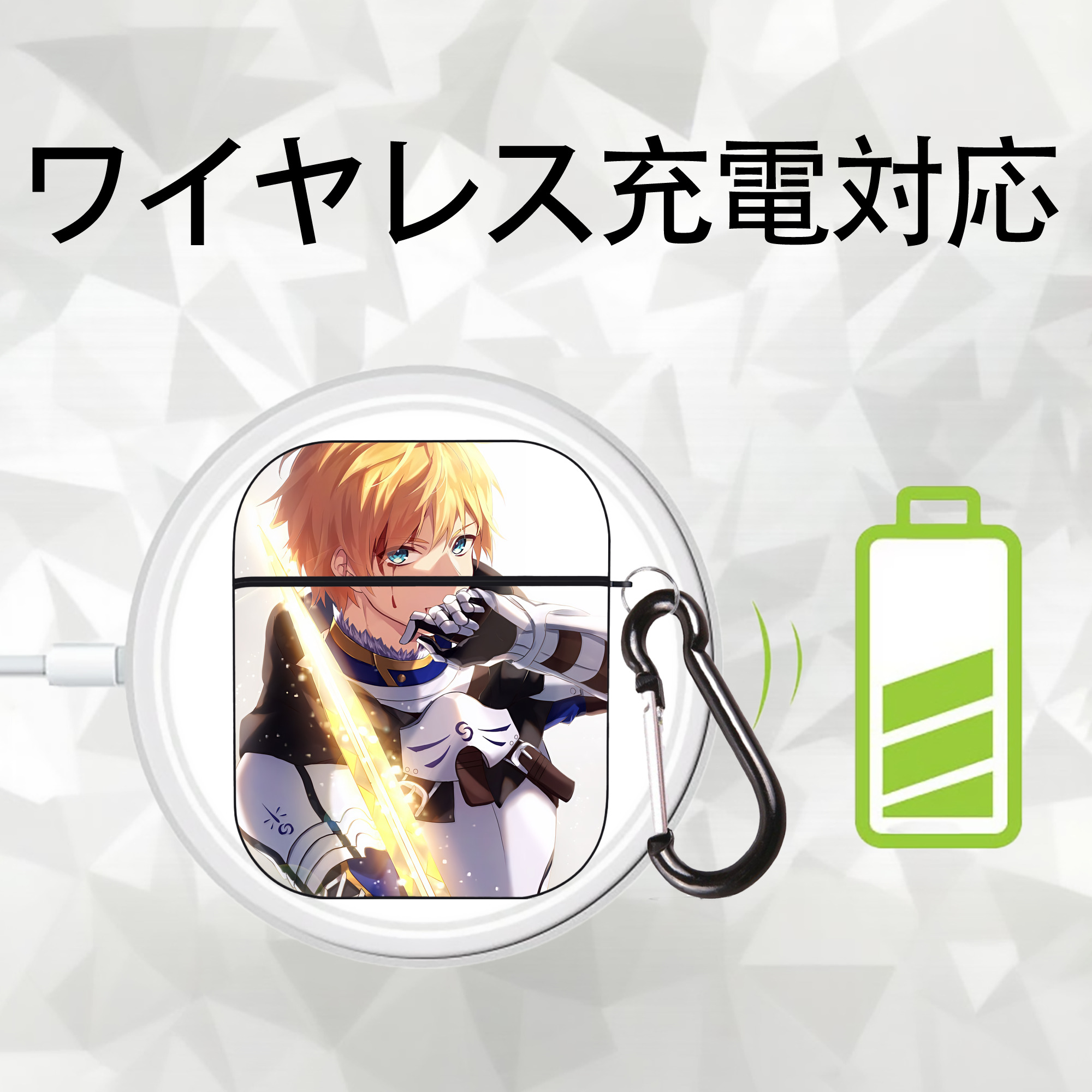 刀剣乱舞 Touken Ranbu AirPods 第2世代保護ケース ハードシェル ブラック 耐衝撃・防指紋・カラビナ付き