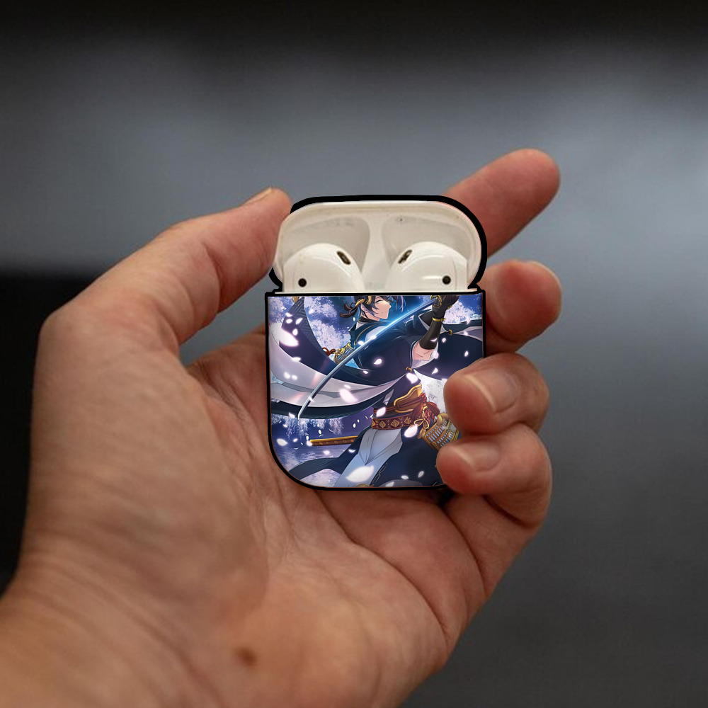 刀剣乱舞 Touken Ranbu AirPods 第2世代保護ケース ハードシェル ブラック 耐衝撃・防指紋・カラビナ付き