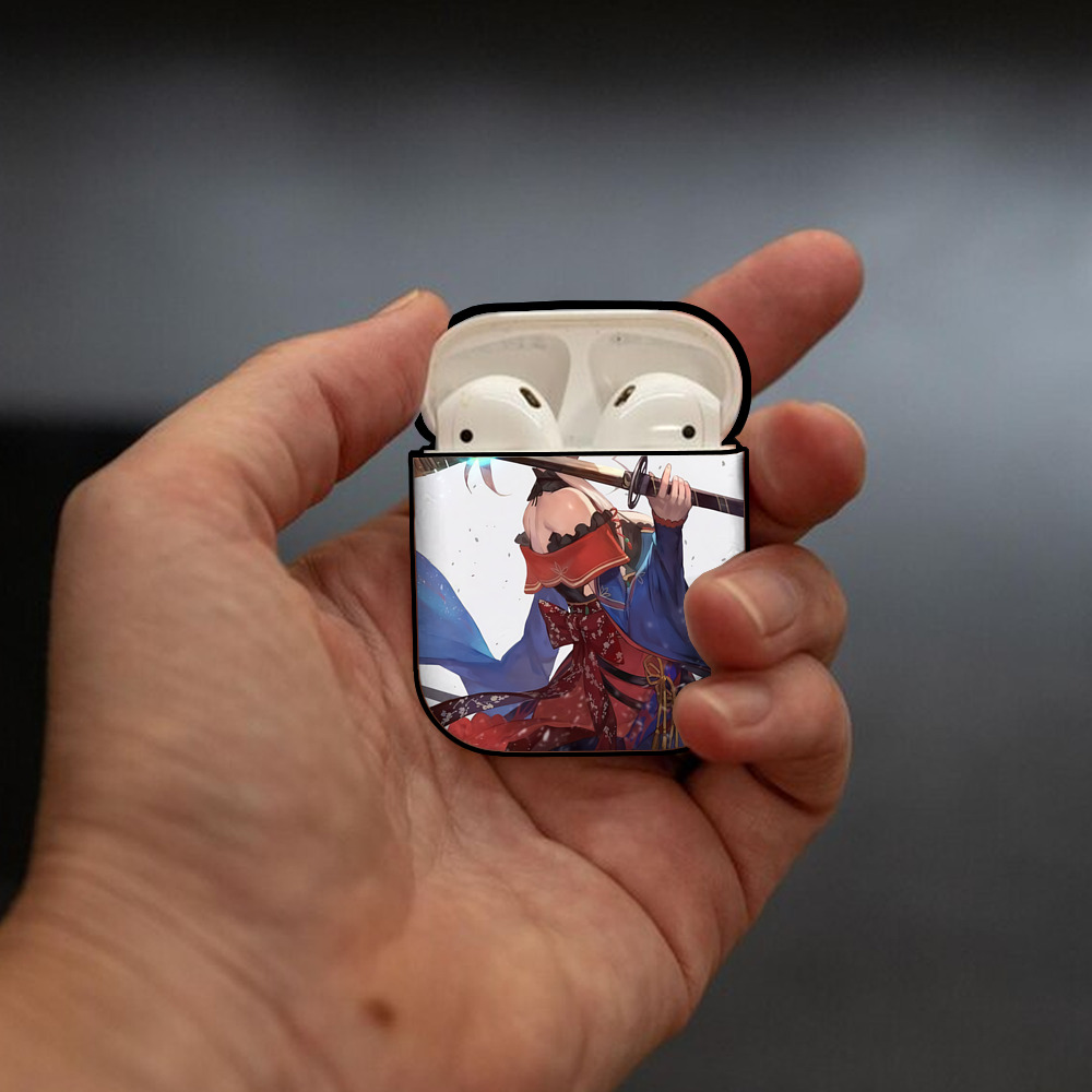 刀剣乱舞 Touken Ranbu AirPods 第2世代保護ケース ハードシェル ブラック 耐衝撃・防指紋・カラビナ付き