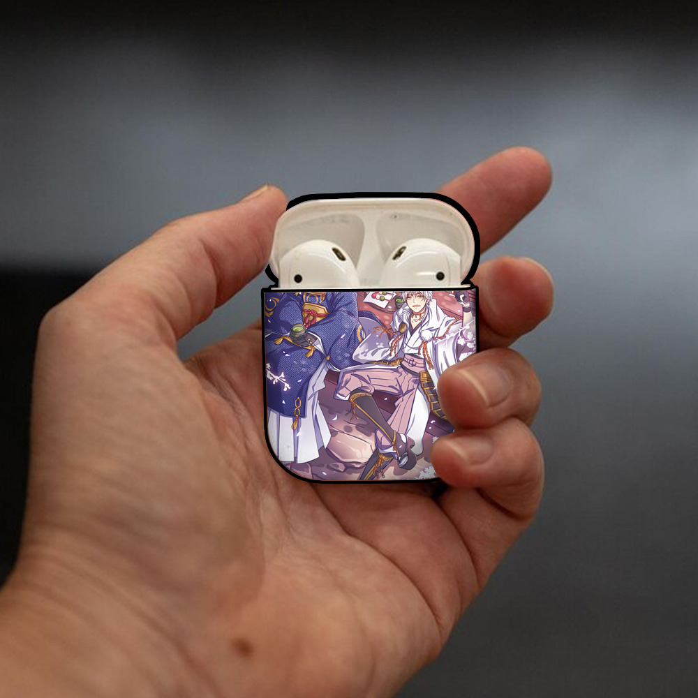 刀剣乱舞 Touken Ranbu AirPods 第2世代保護ケース ハードシェル ブラック 耐衝撃・防指紋・カラビナ付き