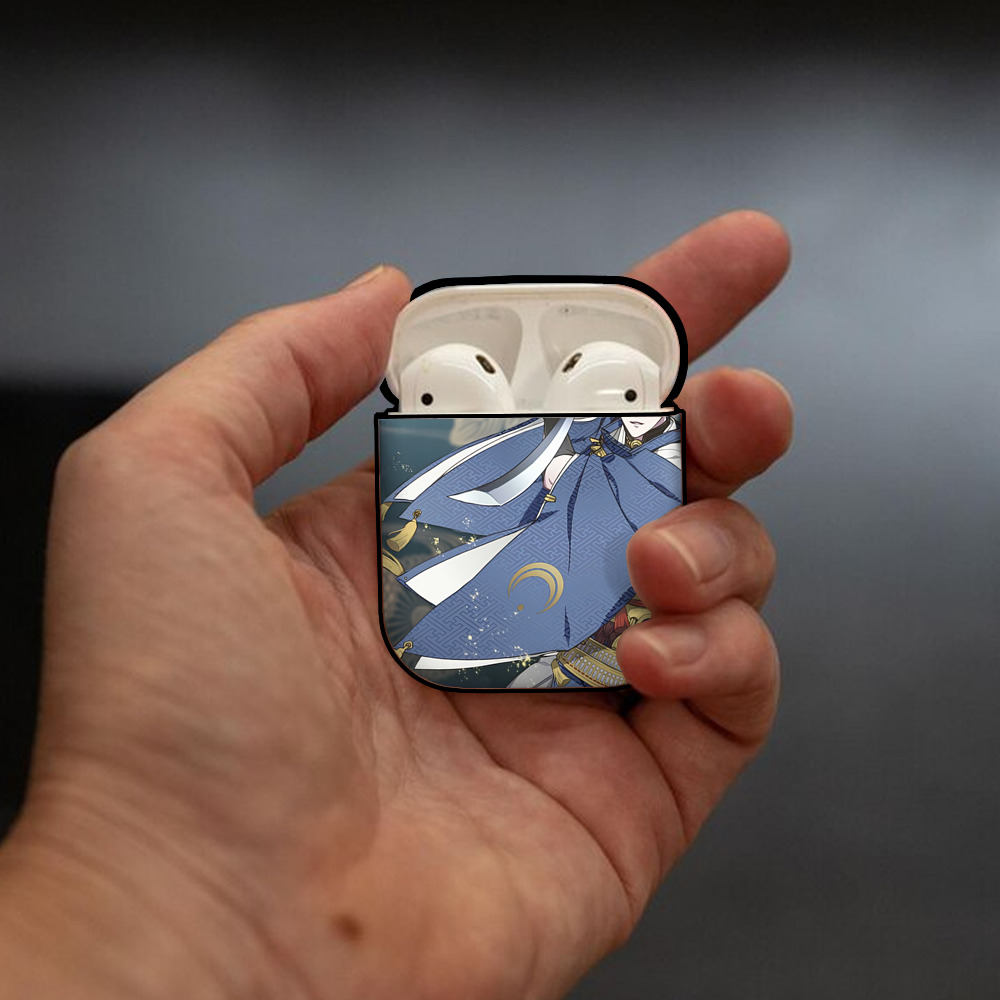刀剣乱舞 Touken Ranbu AirPods 第2世代保護ケース ハードシェル ブラック 耐衝撃・防指紋・カラビナ付き