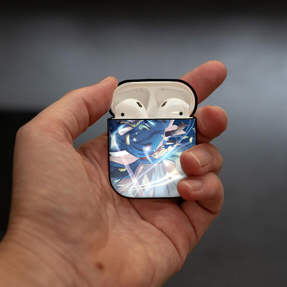 刀剣乱舞 Touken Ranbu AirPods 第2世代保護ケース ハードシェル ブラック 耐衝撃・防指紋・カラビナ付き