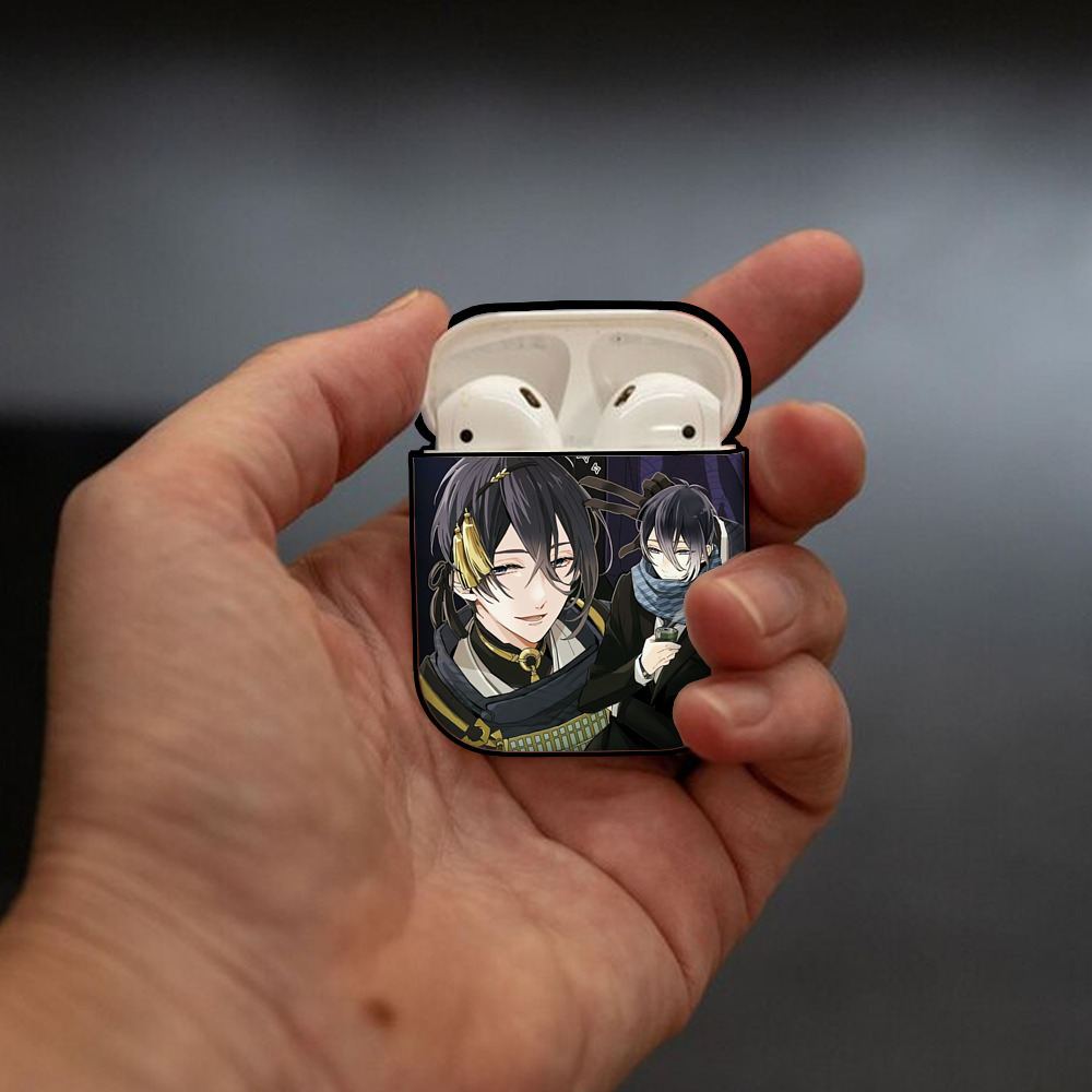 刀剣乱舞 Touken Ranbu AirPods 第2世代保護ケース ハードシェル ブラック 耐衝撃・防指紋・カラビナ付き