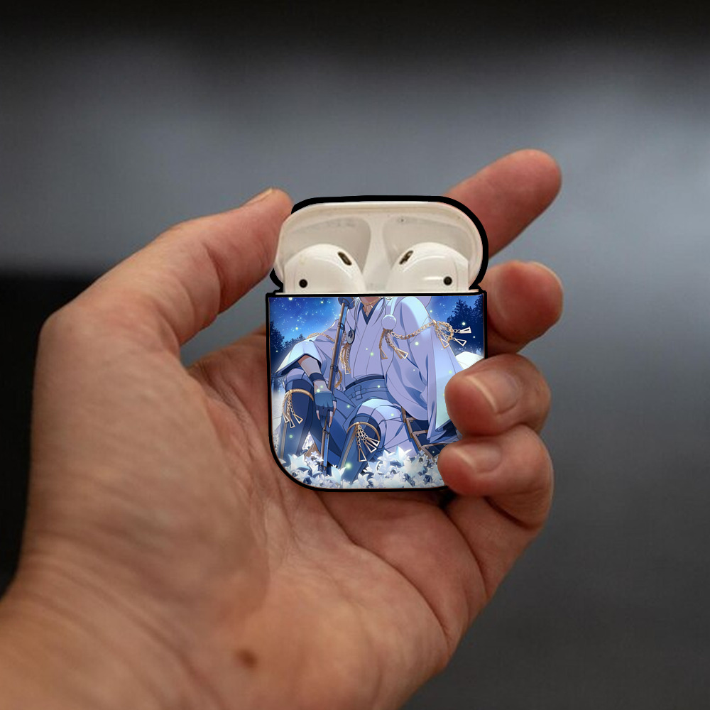刀剣乱舞 Touken Ranbu AirPods 第2世代保護ケース ハードシェル ブラック 耐衝撃・防指紋・カラビナ付き