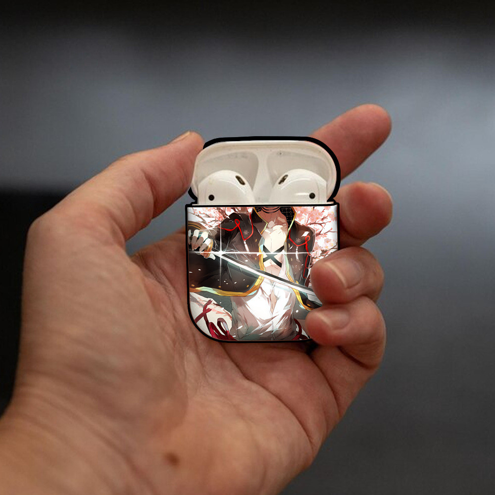 刀剣乱舞 Touken Ranbu AirPods 第2世代保護ケース ハードシェル ブラック 耐衝撃・防指紋・カラビナ付き