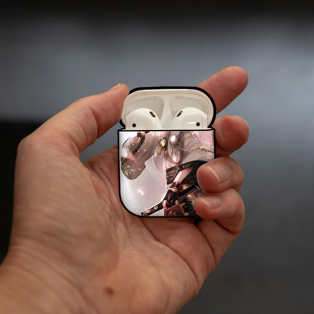 刀剣乱舞 Touken Ranbu AirPods 第2世代保護ケース ハードシェル ブラック 耐衝撃・防指紋・カラビナ付き