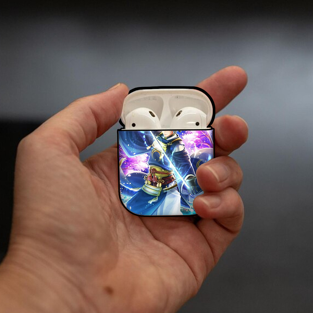 刀剣乱舞 Touken Ranbu AirPods 第2世代保護ケース ハードシェル ブラック 耐衝撃・防指紋・カラビナ付き