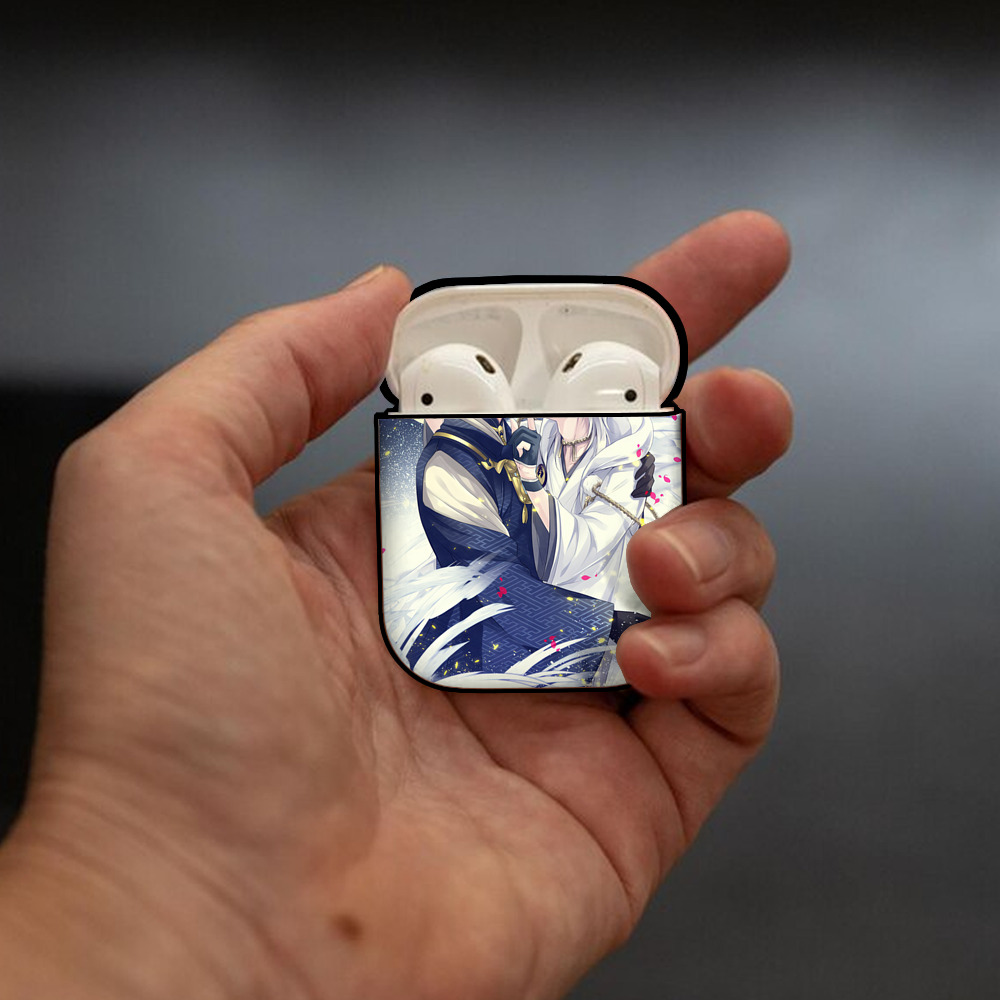 刀剣乱舞 Touken Ranbu AirPods 第2世代保護ケース ハードシェル ブラック 耐衝撃・防指紋・カラビナ付き