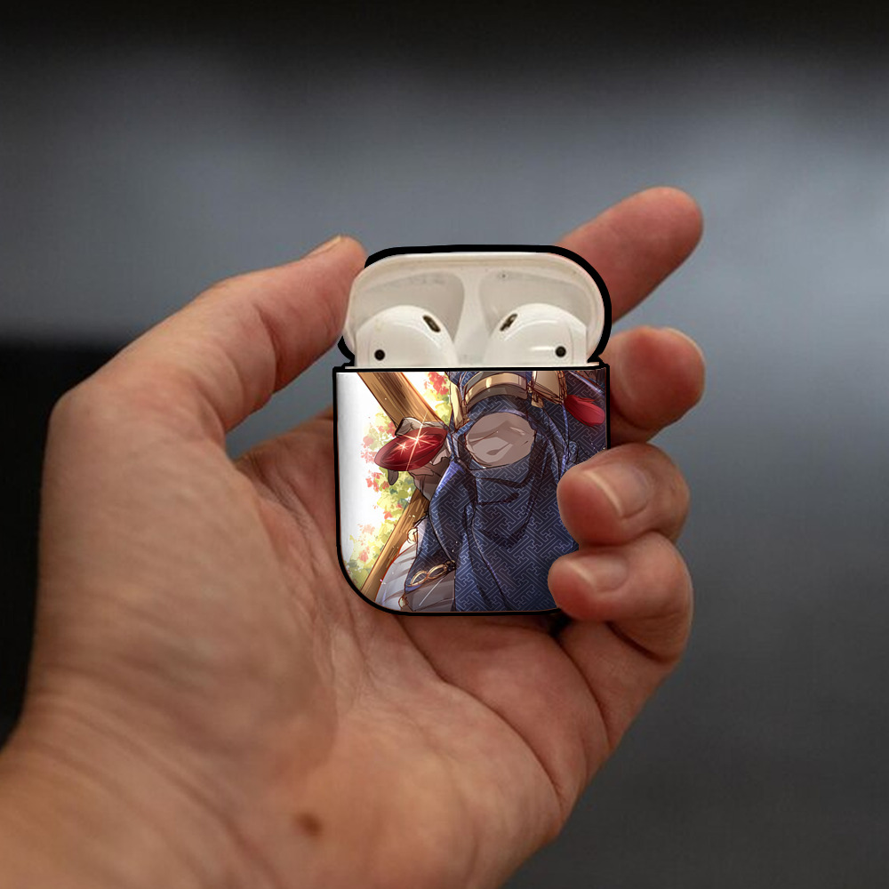 刀剣乱舞 Touken Ranbu AirPods 第2世代保護ケース ハードシェル ブラック 耐衝撃・防指紋・カラビナ付き