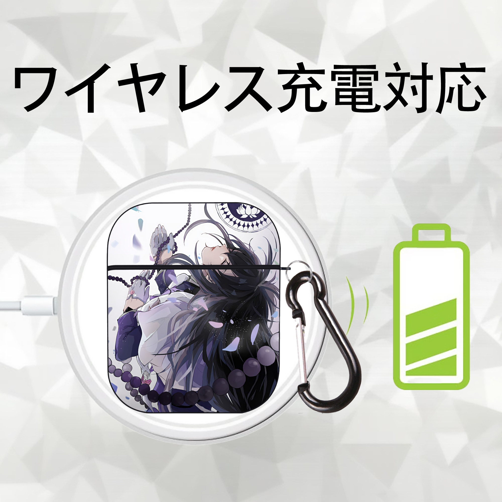 刀剣乱舞 Touken Ranbu AirPods 第2世代保護ケース ハードシェル ブラック 耐衝撃・防指紋・カラビナ付き