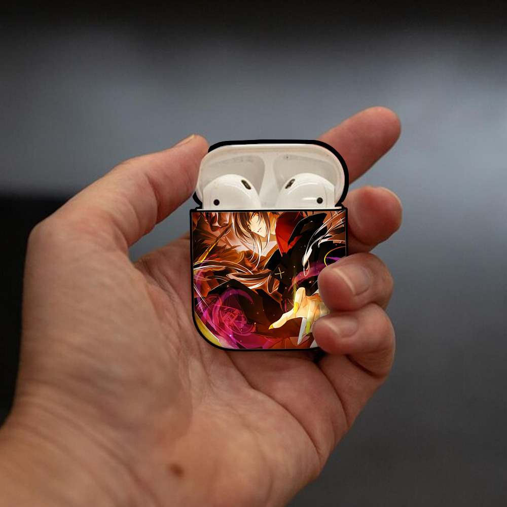 刀剣乱舞 Touken Ranbu AirPods 第2世代保護ケース ハードシェル ブラック 耐衝撃・防指紋・カラビナ付き