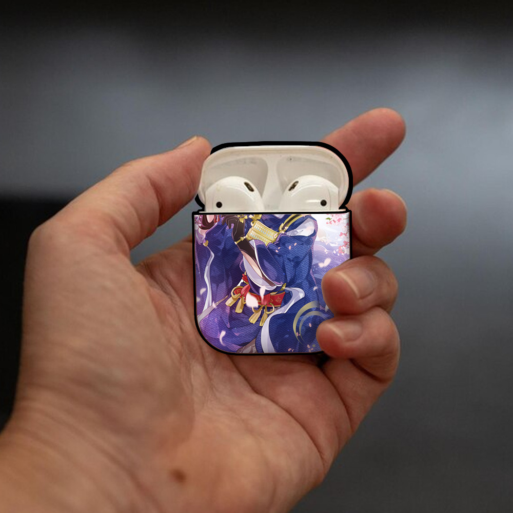 刀剣乱舞 Touken Ranbu AirPods 第2世代保護ケース ハードシェル ブラック 耐衝撃・防指紋・カラビナ付き