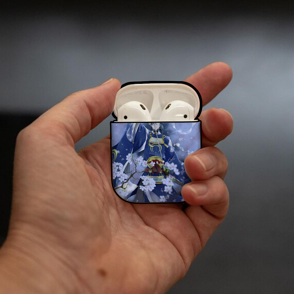 刀剣乱舞 Touken Ranbu AirPods 第2世代保護ケース ハードシェル ブラック 耐衝撃・防指紋・カラビナ付き