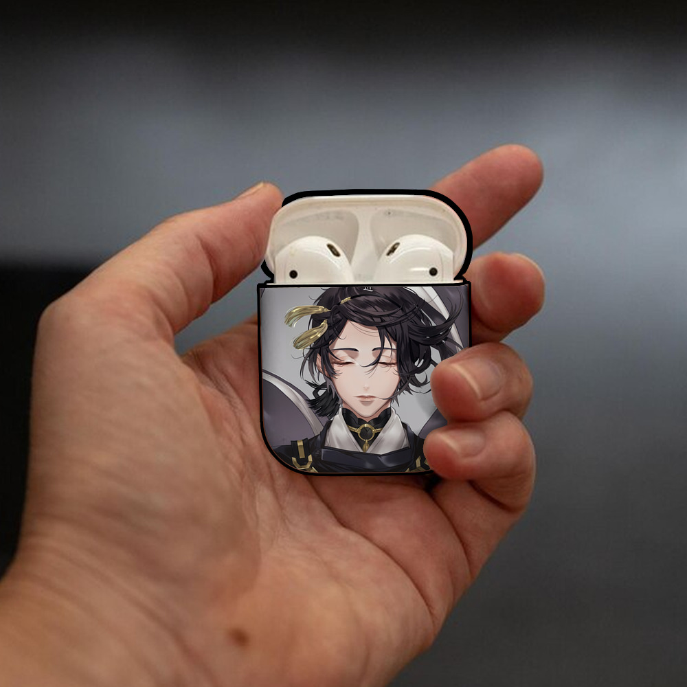 刀剣乱舞 Touken Ranbu AirPods 第2世代保護ケース ハードシェル ブラック 耐衝撃・防指紋・カラビナ付き