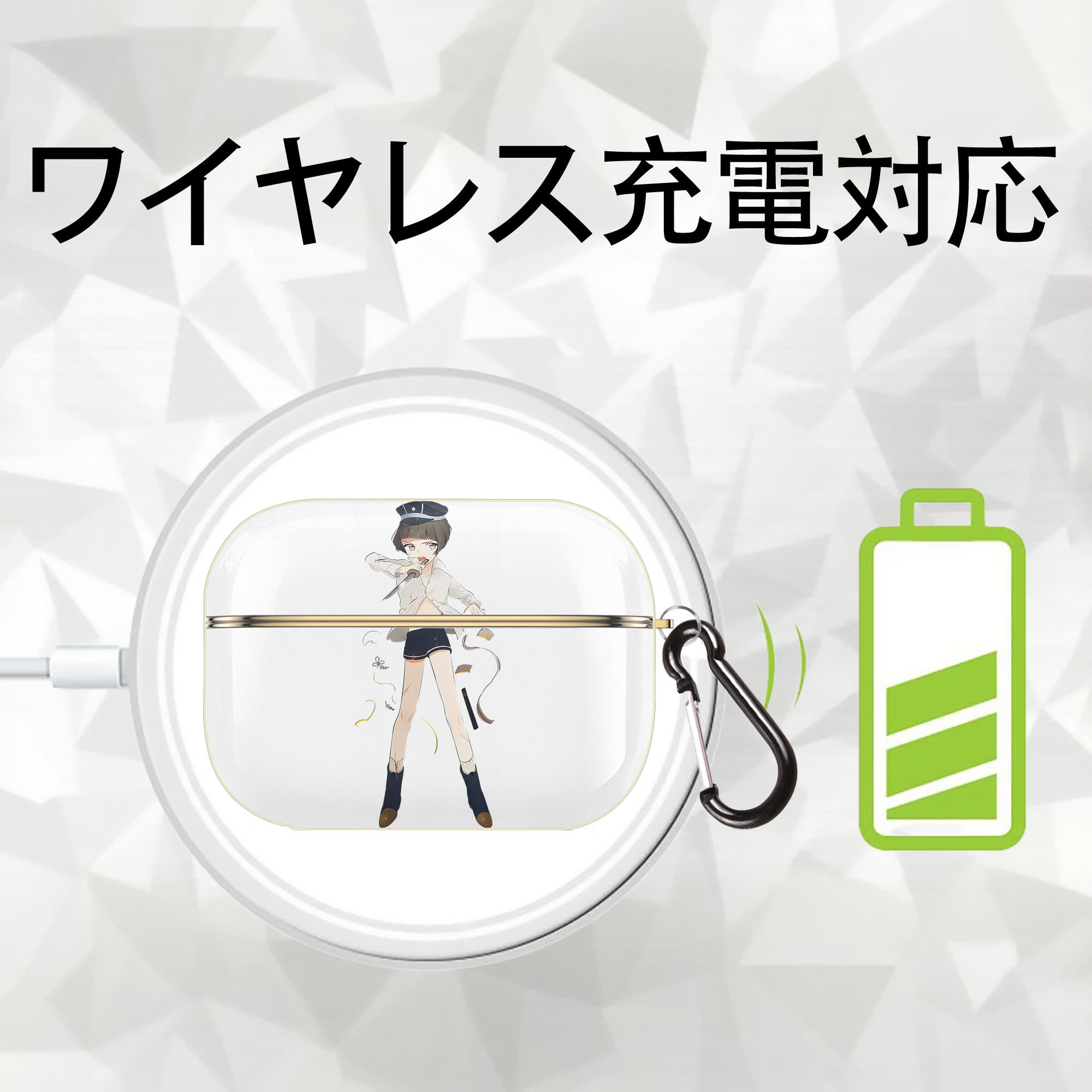 刀剣乱舞 Touken Ranbu 【AirPods Pro用】ハードシェル保護ケース｜耐衝撃・防指紋・カラビナ付き商品仕様